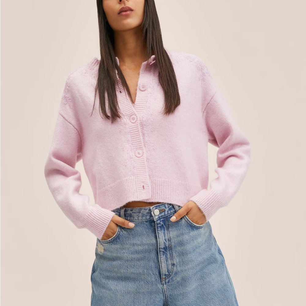Mango-Textured knit cardigan/size s/new/price negotiable
